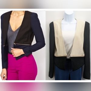 Size L (8) Finders Keepers 2-in-1 "Cream - Black Lonely Avenue Jacket" Blazer